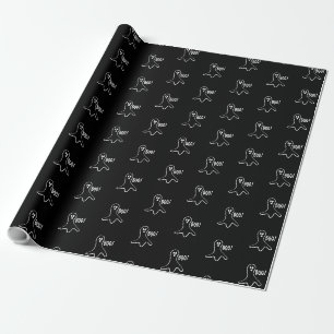 Halloween boo ghost black and white pattern wrapping paper