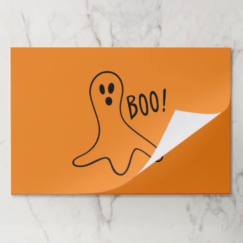 Halloween boo ghost black orange spooky placemats