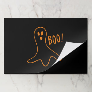 Halloween boo ghost black orange spooky placemats