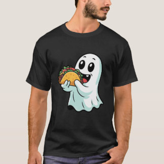 Halloween Boo Ghost Eating Tacos Kids Boys Trick o T-Shirt
