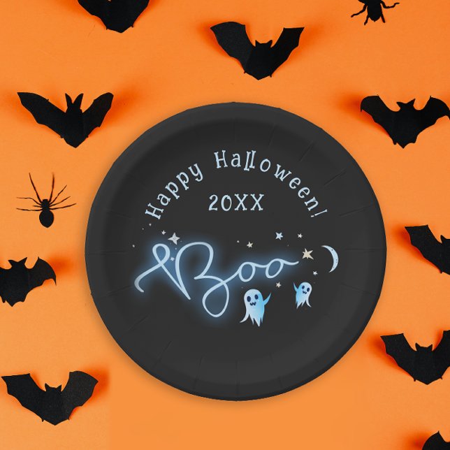 Halloween Boo Ghost Night Haunted Party Paper Plates (Creator Uploaded)