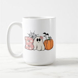 Halloween Boo Ghost Pumpkin Bats Cobweb Coffee Mug