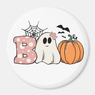 Halloween Boo Ghost Pumpkin Bats Cobweb Magnet