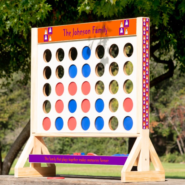 Halloween Boo Ghost Purple and Orange Squares Fast Four (Lawn)