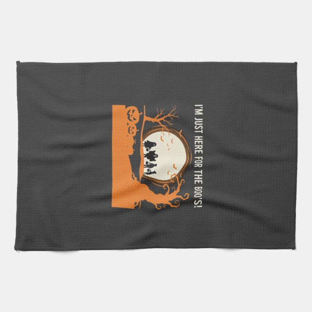 Halloween Boo Ghost Silhouette Kitchen Towel (Horizontal)