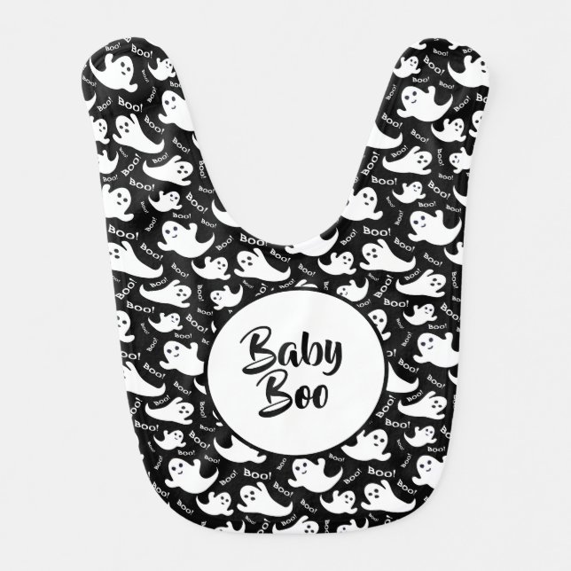 Halloween Boo Ghosts Baby Bib (Front)