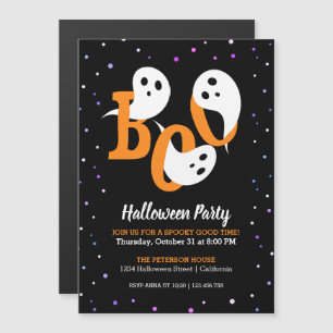 Halloween Boo Ghosts Confetti Invitation Magnet