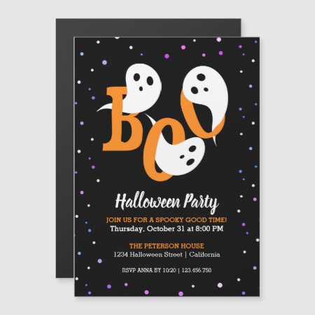 Halloween Boo Ghosts Confetti Invitation Magnet
