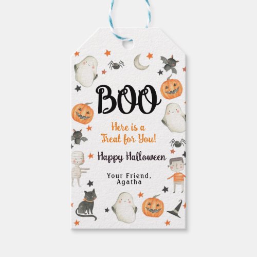 Halloween Boo Gift Favor Tag Ghost Pumpkin Tag