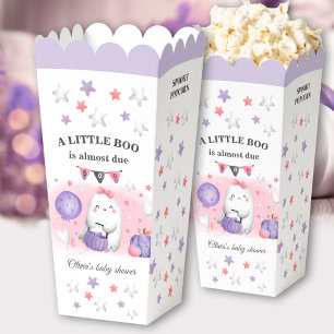 Halloween Boo Girl Baby Shower Purple Pink Popcorn Favor Boxes