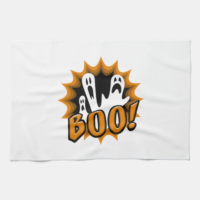 Halloween Boo! Kitchen Towel (Horizontal)