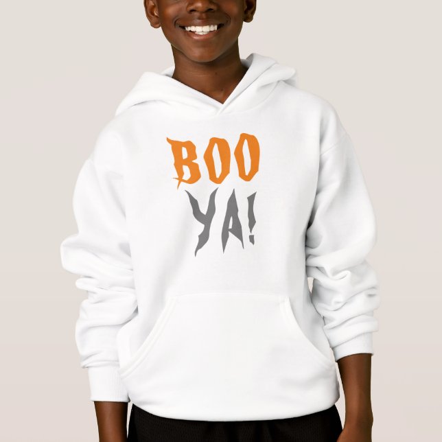 Halloween "Boo" Matching Family Halloween Kids  Hoodie (Front)