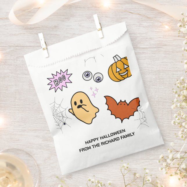 Halloween Boo | Modern Stylish Candy Favor Bag (Clipped)