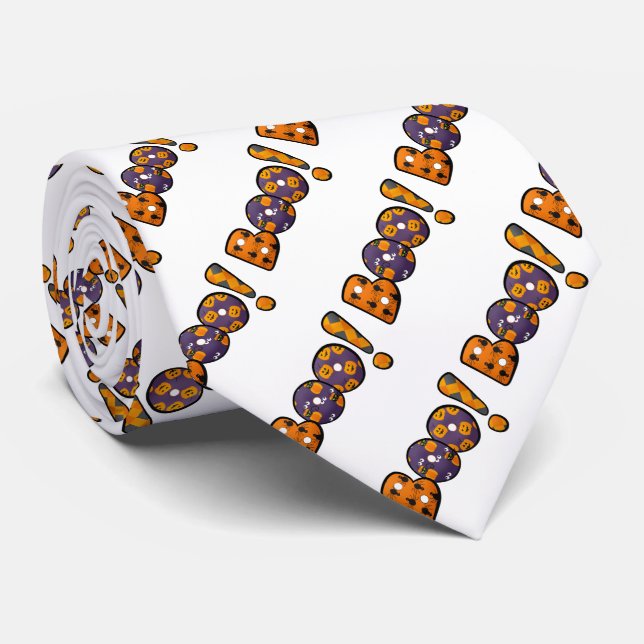Halloween Boo Neck Tie (Rolled)