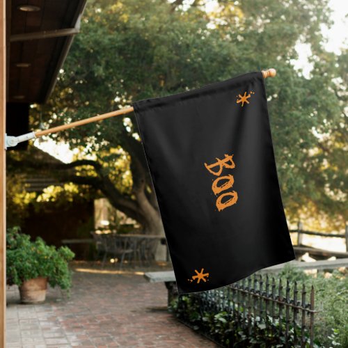 Halloween Boo orange black custom text scary  House Flag