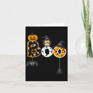 Halloween Boo Owl With Witch Hat Spiders Boys Girl Card