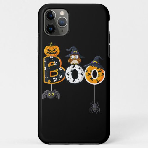 Halloween Boo Owl With Witch Hat Spiders Boys Girl iPhone 11 Pro Max Case