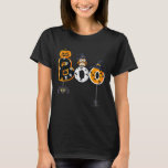 Halloween Boo Owl With Witch Hat Spiders Boys Girl T-Shirt