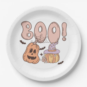 Halloween Boo Paper Plates