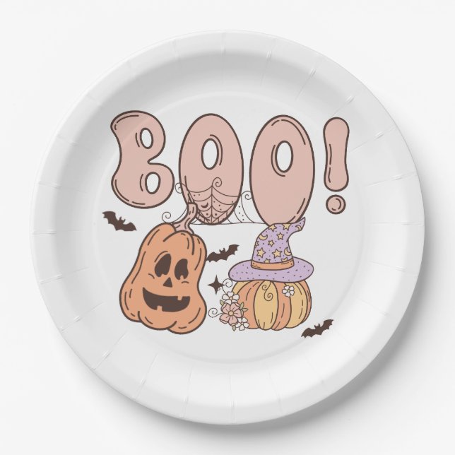 Halloween Boo Paper Plates (Front)