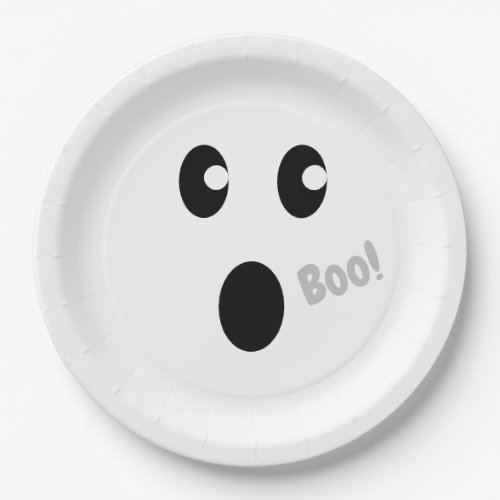 Halloween Boo Party Cute Ghost Face Paper Plates