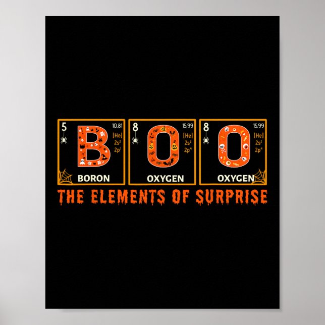 Halloween BOO Primary Elements of Surprise Science Poster (Front)