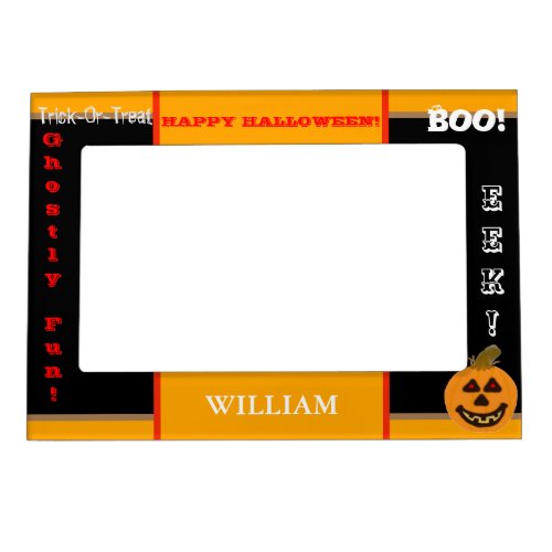 Halloween Boo Pumpkin Magnetic Frame