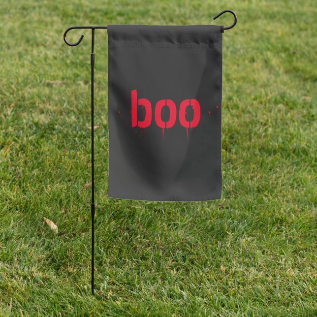 Halloween boo red bloody black scary  garden flag (In SItu)