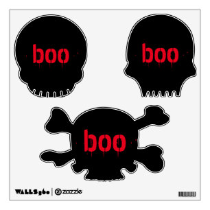 Halloween boo red bloody scary black decor wall decal