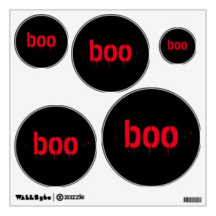 Halloween boo red bloody scary black wall decal