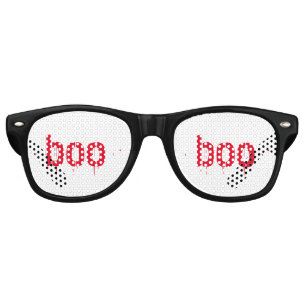 Halloween boo red bloody scary party costume retro sunglasses