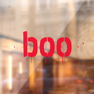 Halloween boo red bloody scary spooky decor window cling