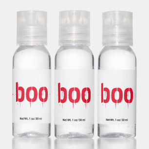 Halloween boo red bloody scary treats favor hand sanitizer