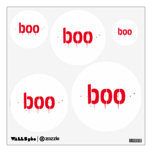 Halloween boo red bloody scary wall decal