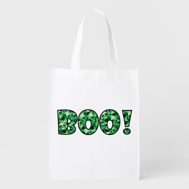 Halloween Boo! Reusable Grocery Bag (Front)