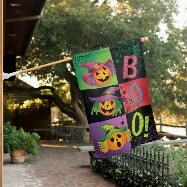 Halloween Boo Reversible House Flag (In SItu)