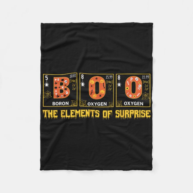 Halloween Boo School Chemistry Nerd Physics Pumpki Fleece Blanket (Front)