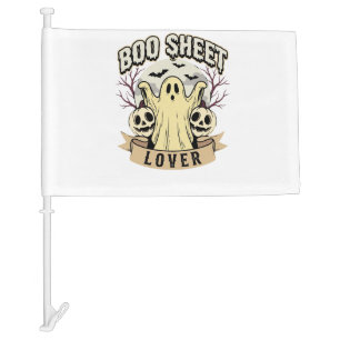 Halloween Boo Sheet Lover Ghost Moon Car Flag
