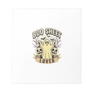 Halloween Boo Sheet Lover Ghost Moon Notepad