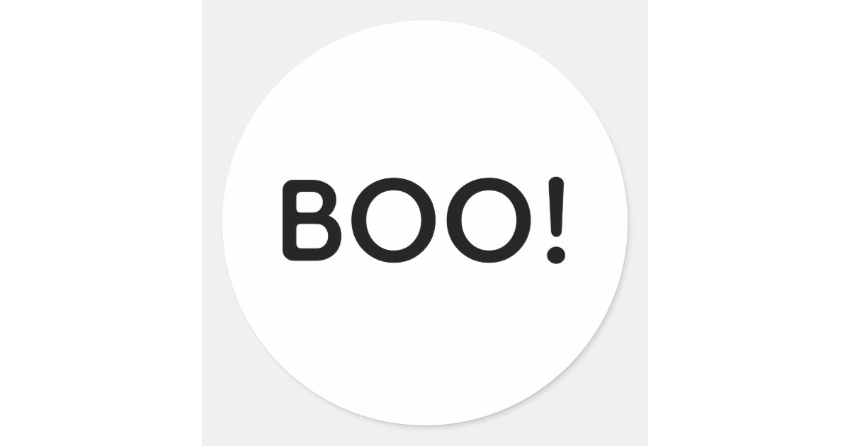Halloween BOO! Simple Typography Gift Treat Bag Classic Round Sticker ...