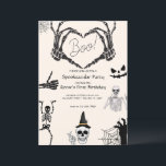 Halloween Boo Skeleton Birthday Invitation<br><div class="desc">Halloween Boo Skeleton Birthday Throw a spooktacular birthday with this Halloween Boo Skeleton Invitation! Featuring playful skeletons, spider webs, pumpkins, and spooky details, this invitation is perfect for a child’s birthday party or a fun Halloween-themed celebration. All text is fully editable, so you can personalize the name, age, date, and...</div>