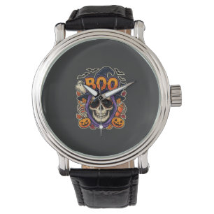 Halloween Boo Skull Sunglasses Vector Watch