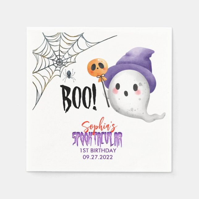 Halloween Boo Spooktacular Ghost Napkins (Front)