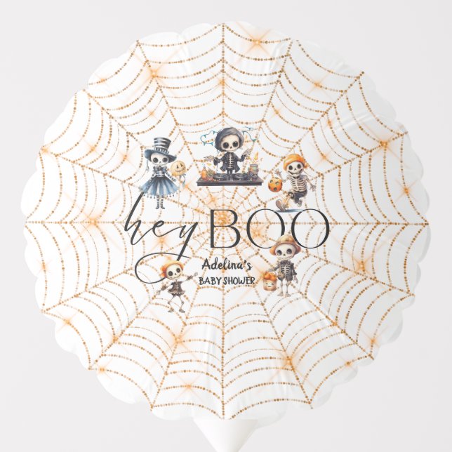 Halloween Boo Spooky Skeletons Costume Baby Shower Balloon (Front)