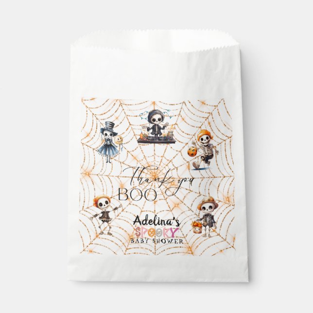 Halloween Boo Spooky Skeletons Costume Baby Shower Favor Bag (Front)