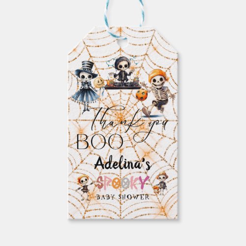 Halloween Boo Spooky Skeletons Costume Baby Shower Gift Tags