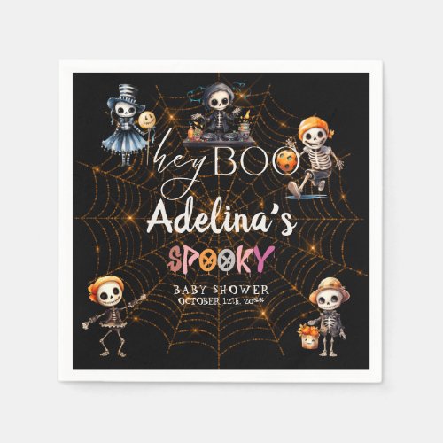 Halloween Boo Spooky Skeletons Costume Baby Shower Napkins