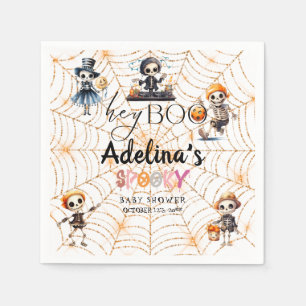 Halloween Boo Spooky Skeletons Costume Baby Shower Napkins