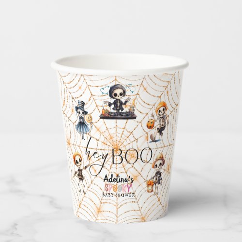 Halloween Boo Spooky Skeletons Costume Baby Shower Paper Cups