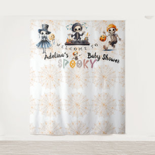 Halloween Boo Spooky Skeletons Costume Baby Shower Tapestry